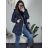 Kabát zimní s kapucí dámska  LHD fashion (S-2XL) LHD-2M-231/DR XL tmavě modrá