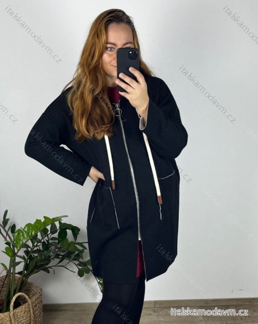 Mikina teplá dlhý rukáv dámska nadrozmer (54/56/58 ONE SIZE) TALIANSKA MÓDA IMSM24KESY/DU