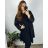 Šaty elegantní dlouhý rukáv dámské nadrozměr (3XL/4XL ONE SIZE) ITALSKá MóDA IM424BELLA/DU 3XL/4XL tmavě modrá