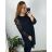 Šaty elegantní dlouhý rukáv dámské nadrozměr (3XL/4XL ONE SIZE) ITALSKá MóDA IM424BELLA/DU 3XL/4XL tmavě modrá