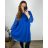 Šaty elegantní dlouhý rukáv dámské nadrozměr (3XL/4XL ONE SIZE) ITALSKá MóDA IM424BELLA/DU 3XL/4XL tmavě modrá