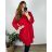Šaty elegantní dlouhý rukáv dámské nadrozměr (3XL/4XL ONE SIZE) ITALSKá MóDA IM424BELLA/DU červená 3Xl/4XL