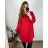 Šaty elegantní dlouhý rukáv dámské nadrozměr (3XL/4XL ONE SIZE) ITALSKá MóDA IM424BELLA/DU červená 3Xl/4XL