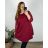 Šaty elegantní dlouhý  rukáv dámske nadrozmer (3XL/4XL ONE SIZE) TALIANSKA MóDA IM424BELLA/DU vínová 3XL/4XL