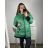 Bunda  s kapucí dámská nadrozměr (3XL/4XL ONE SIZE) ITALSKÁ MÓDA IM423683/DUR khaki 3XL/4XL