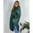 Bunda dlhá s kapucňou dámska nadrozmer (2XL/3XL ONE SIZE) TALIANSKA MÓDA IM423WHITNEY/DUR smaragdová 2XL/3XL