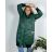 Bunda dlhá s kapucňou dámska nadrozmer (2XL/3XL ONE SIZE) TALIANSKA MÓDA IM423WHITNEY/DUR smaragdová 2XL/3XL