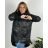 Bunda  s kapucí dámská nadrozměr (3XL/4XL ONE SIZE) ITALSKÁ MÓDA IM423683/DUR černá 3XL/4XL
