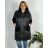 Bunda zimná s kapucňou dlhý rukáv dámska nadrozmer (54/56/58 ONE SIZE) TALIANSKA MÓDA IMD24436/DR 56/58 šedá