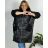 Bunda zimná s kapucňou dlhý rukáv dámska nadrozmer (54/56/58 ONE SIZE) TALIANSKA MÓDA IMD24436/DR 56/58 šedá