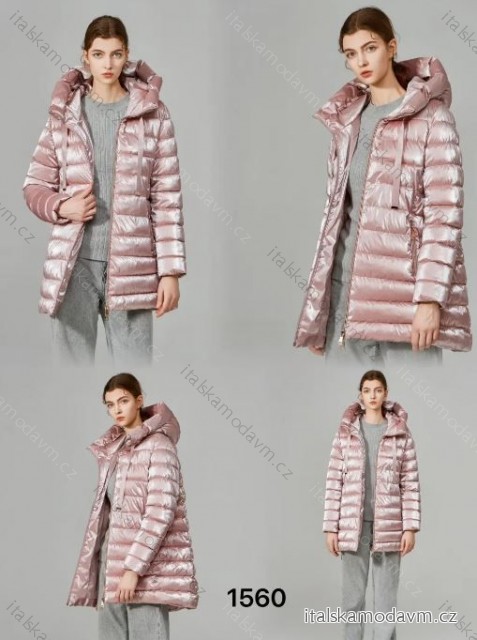 Bunda zimná na zips s kapucňou dlhý rukáv dámsky (S-2XL ONE SIZE) TALIANSKA MÓDA IMPNF241560 _vypíšte do poznámky XL