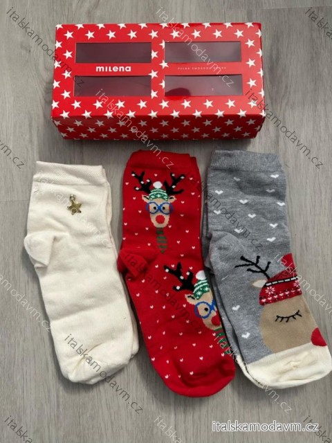 Dárková krabička s ponožkami milena vánoční dámské (38-41) POLSKÁ MÓDA DPP24WINTER-1/DR