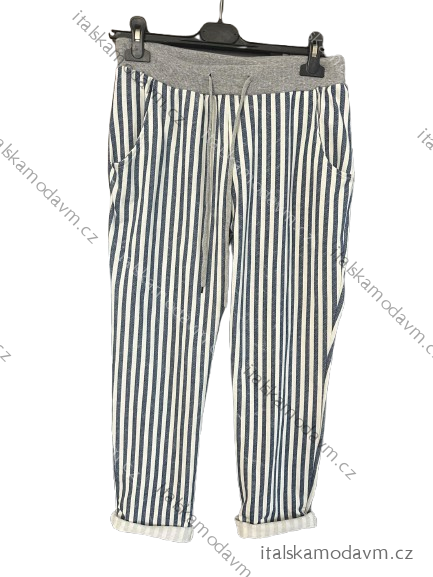 Tepláky dlouhé dámske proužek (S/M/L ONE SIZE) ITALSKÁ MODA IMB20047/DR S/M modrá