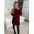 Šaty pletené dlouhý rukáv dámské (S/M/L ONE SIZE) ITALSKÁ MÓDA IMD24410