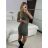 Šaty úpletové 3/4 dlhý rukáv dámske (S/M/L ONE SIZE) TALIANSKA MÓDA IMWGBL24MG59546/DUR - béžová smotanová - S/M/L