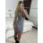 Šaty úpletové 3/4 dlhý rukáv dámske (S/M/L ONE SIZE) TALIANSKA MÓDA IMWGBL24MG59546/DUR - béžová smotanová - S/M/L