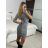 Šaty úpletové 3/4 dlhý rukáv dámske (S/M/L ONE SIZE) TALIANSKA MÓDA IMWGBL24MG59546/DUR - béžová smotanová - S/M/L