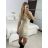 Šaty úpletové 3/4 dlhý rukáv dámske (S/M/L ONE SIZE) TALIANSKA MÓDA IMWGBL24MG59546/DUR - béžová smotanová - S/M/L