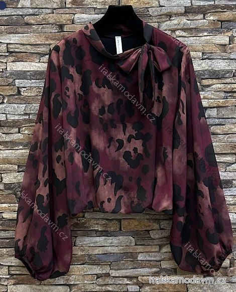 Blúzka dlhý rukáv dámska (S/M/L ONE SIZE) TALIANSKA MÓDA IMPES24ANIELLA1 vínová S/M/L