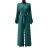 Overal dlhý elegantný dlhý rukáv dámsky (S/M/L ONE SIZE) TALIANSKA MÓDA IMPES24LIRELLE zelená smaragdová S/M/L