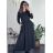 Šaty dlouhé elegantní dlouhý rukáv dámské (S/M/L ONE SIZE) ITALSKÁ MÓDA IMM24M55931