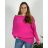 Sveter oversize šikmý dlhý rukáv dámske  nadrozměr (48/50/52 ONE SIZE) TALIANSKA MóDA IM424509XL