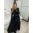 Šaty dlouhé elegantní dlouhý rukáv dámské (S/M ONE SIZE) ITALSKÁ MÓDA IMM24M25599