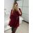 Tunika košilová dlouhý rukáv dámská (S/M/L ONE SIZE) ITALSKÁ MÓDA IMM24M3297/DUR hnědá ML