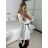 Tunika košilová dlouhý rukáv dámská (S/M/L ONE SIZE) ITALSKÁ MÓDA IMM24M3297/DUR hnědá ML