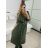 Šaty košeľové s opaskom dlhý rukáv dámske (S/M ONE SIZE) TALIANSKA MÓDA IMPBB22E9511/DUR   hnedá   S/M