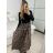 Šaty dlouhé elegantní dlouhý rukáv dámské (S/M/L ONE SIZE) ITALSKÁ MÓDA IMM24M55931-1/DUR S/M Černá
