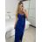 Šaty spoločenské trblietavé na ramienka dámske (S/M ONE SIZE) TALIANSKA MÓDA IMPSH246567/DUR -   tyrkysová -   S/M/L