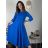 Šaty elegantné s opaskom dlhý rukáv dámske (S/M/L ONE SIZE) TALIANSKA MÓDA IM424802 červená S/M/L