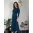 Šaty elegantné s opaskom dlhý rukáv dámske (S/M/L ONE SIZE) TALIANSKA MÓDA IM424802 červená S/M/L