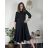 Šaty elegantné s opaskom dlhý rukáv dámske (S/M/L ONE SIZE) TALIANSKA MÓDA IM424802 červená S/M/L