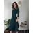 Šaty elegantné s opaskom dlhý rukáv dámske (S/M/L ONE SIZE) TALIANSKA MÓDA IM424802 červená S/M/L