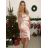Šaty spoločenské satén na ramienka dámske (S/M ONE SIZE) TALIANSKA MÓDA IMM24M9159/DUR -   zelená -   S/M/L