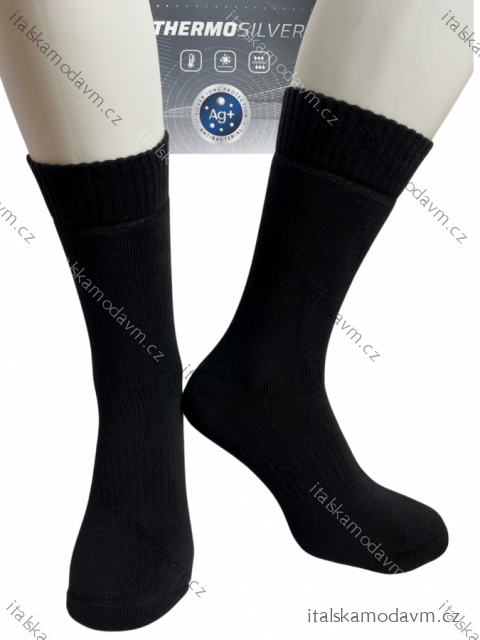 Ponožky teplé Thermo Silver pánske (41-43, 44-46) POLSKÁ MÓDA DPP24THERMO/DR čierna 41-43
