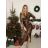 Šaty společenské dlouhý rukáv dámské (S/M ONE SIZE) ITALSKÁ MÓDA IMWMY2415931/DU -   hnědá -   S/M