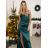 Šaty dlouhé společenské na ramínka dámské (S/M ONE SIZE) ITALSKÁ MÓDA IMPSH246455/DU -   růžová fuchsiová -   S/M/L