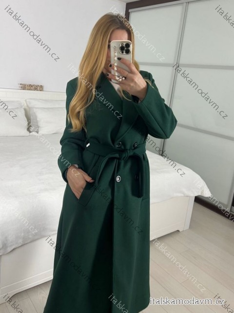 Kabát na knoflíky  dámský  (M/L ONE SIZE) ITALSKá MóDA IM324ELISA/DR -   tmavě modrá   M/L