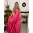 Šaty elegantné spoločenské dlhé na ramienka dámske (S/M ONE SIZE) TALIANSKA MÓDA IMPSH2280608/DU -   svetlozelená -   S / M