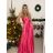 Šaty elegantné spoločenské dlhé na ramienka dámske (S/M ONE SIZE) TALIANSKA MÓDA IMPSH2280608/DU -   svetlozelená -   S / M
