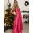 Šaty elegantné spoločenské dlhé na ramienka dámske (S/M ONE SIZE) TALIANSKA MÓDA IMPSH2280608/DU -   svetlozelená -   S / M