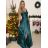 Šaty elegantné spoločenské dlhé na ramienka dámske (S/M ONE SIZE) TALIANSKA MÓDA IMPSH2280608/DU -   svetlozelená -   S / M