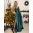 Šaty elegantné spoločenské dlhé na ramienka dámske (S/M ONE SIZE) TALIANSKA MÓDA IMPSH2280608/DU -   svetlozelená -   S / M