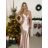 Šaty dlhé elegantné spoločenské na ramienka dámske (S/M ONE SIZE) TALIANSKA MÓDA IMPLP2322930135/DU S/M červená