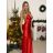 Šaty dlhé elegantné spoločenské na ramienka dámske (S/M ONE SIZE) TALIANSKA MÓDA IMPLP2322930135/DU S/M červená