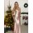 Šaty dlhé elegantné spoločenské na ramienka dámske (S/M ONE SIZE) TALIANSKA MÓDA IMPLP2322930135