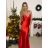 Šaty dlhé elegantné spoločenské na ramienka dámske (S/M ONE SIZE) TALIANSKA MÓDA IMPLP2322930135
